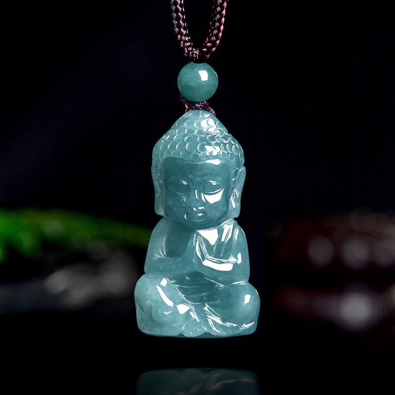 Jewelry & Watches Ltd - Collier Pendentif Bouddha Bébé en Jade