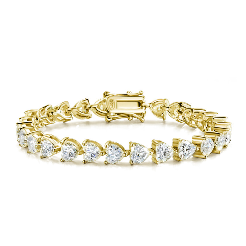 Fine Jewelry Watches Women - Bracelet tennis en moissanite taille cœur