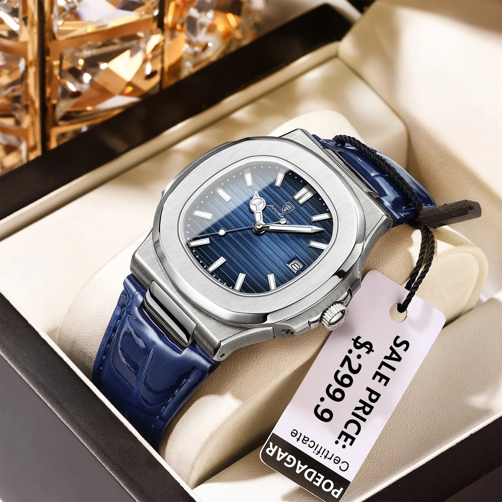Patek Philippe Watch Nautilus - POEDAGAR haut de gamme carré homme