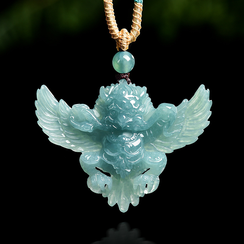 Jewelry & Watches Ltd - Collier Pendentif Garuda Roc en Jade