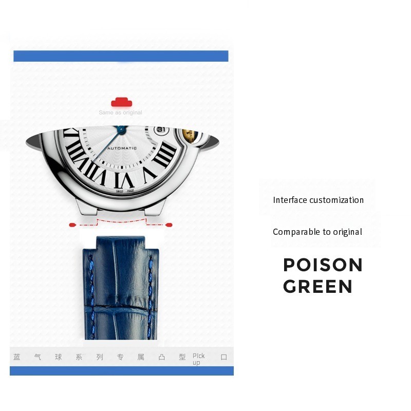 Bracelet de montre en cuir pou - Cartier Watch Ballon Bleu avis et prix
