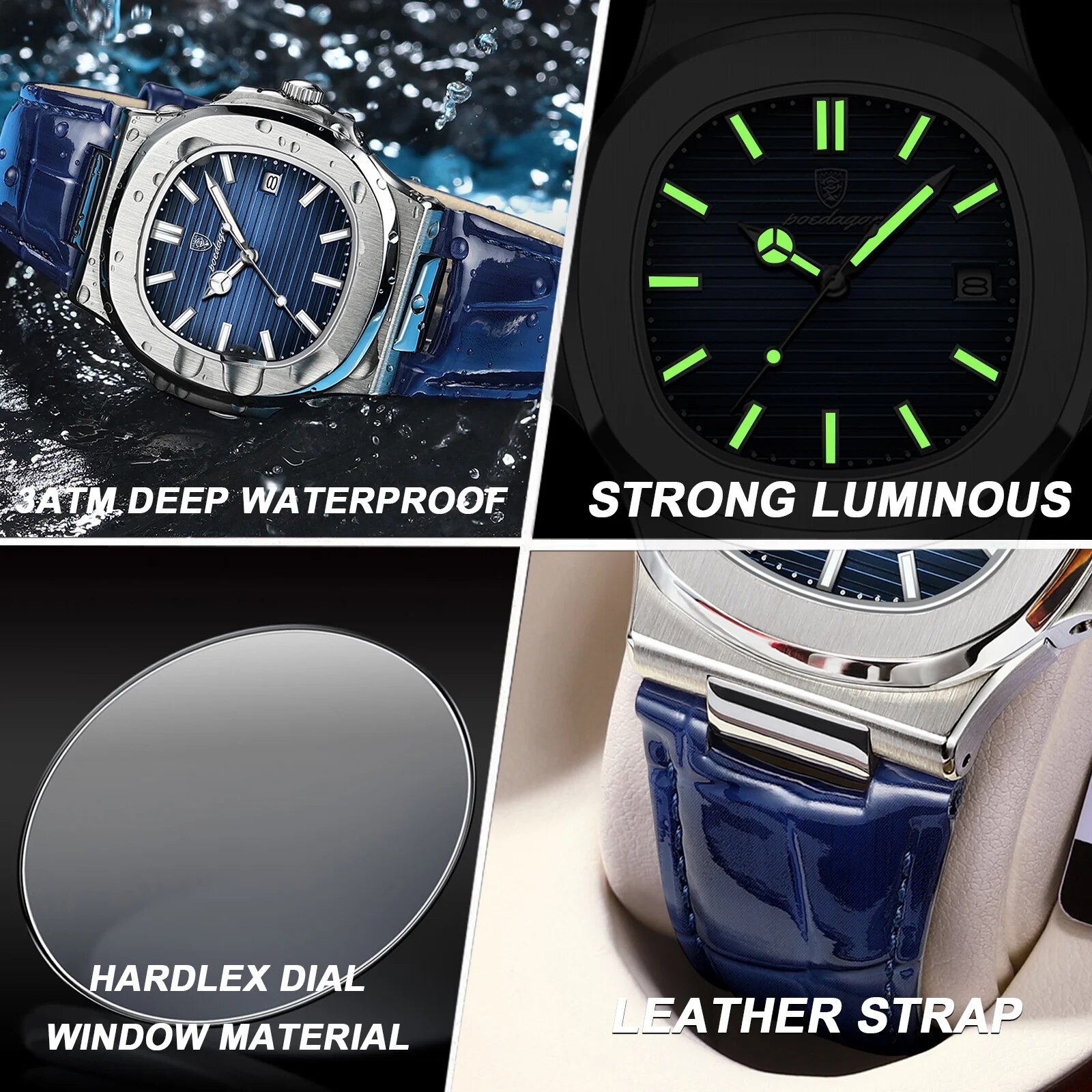POEDAGAR haut de gamme carré h - Patek Philippe Watch Nautilus avis et prix